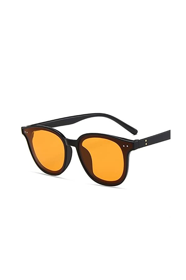 LCISCOUP Lunettes Soleil Lunettes de Soleil Square Square Sunglasses Hommes and Women Grey Orange Lentilles UV400 Verres de P