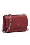 David Jones - Petit Sac Bandoulière Femme - Mini Pochette Téléphone Portable Cuir PU Rigide - Chaînes Porté Epaule - Besace R
