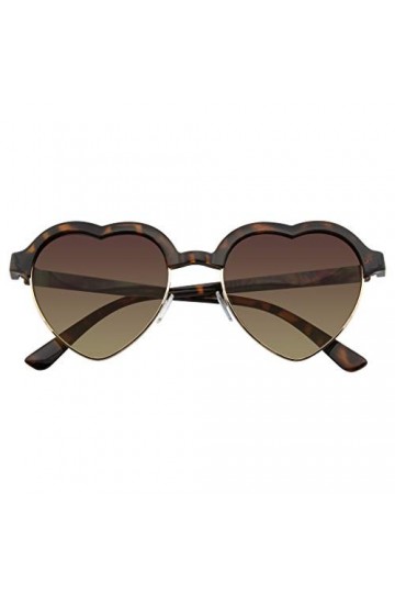 Emblem Eyewear - Inspiré De Mignon Vintage Demi-Trame Lunettes De Soleil Forme Coeur Tortue 