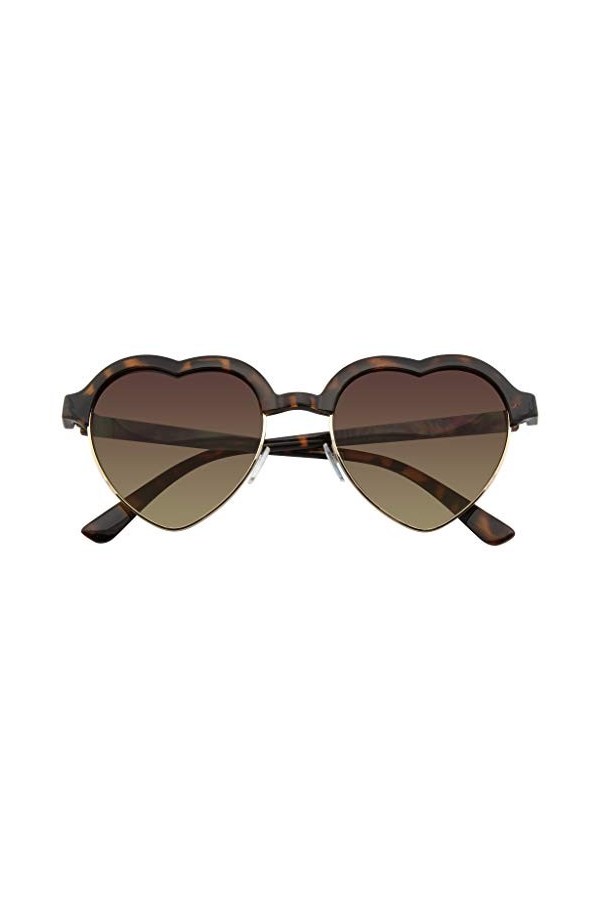 Emblem Eyewear - Inspiré De Mignon Vintage Demi-Trame Lunettes De Soleil Forme Coeur Tortue 