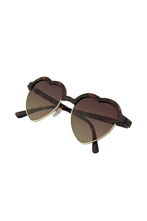 Emblem Eyewear - Inspiré De Mignon Vintage Demi-Trame Lunettes De Soleil Forme Coeur Tortue 
