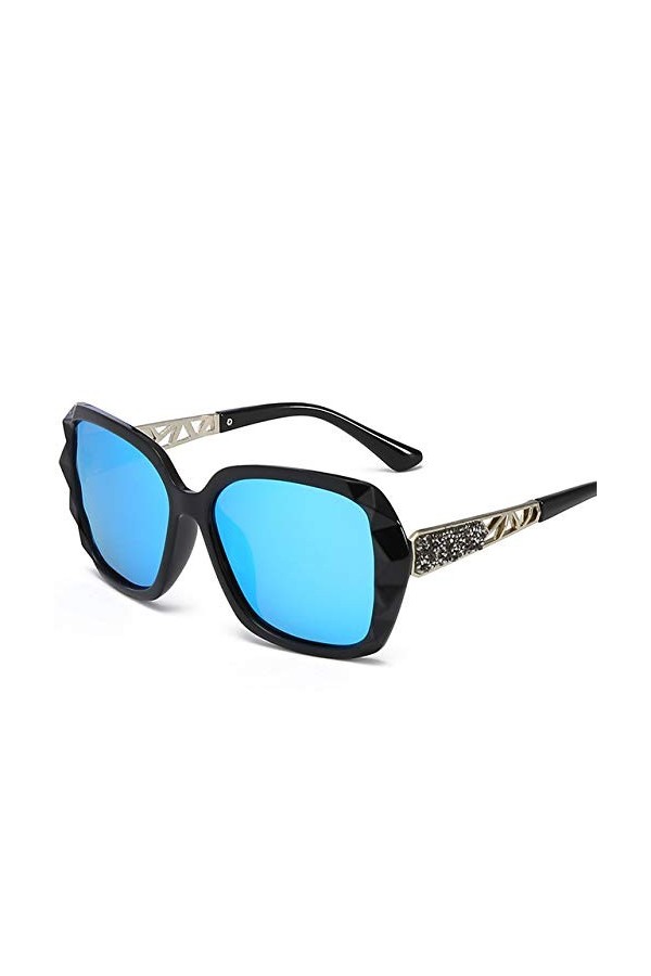 YUANCHENG Lunettes de soleil polarisées Femmes UV400 Vintage Classic Retro Lunettes de soleil BLEU Lunettes Sac