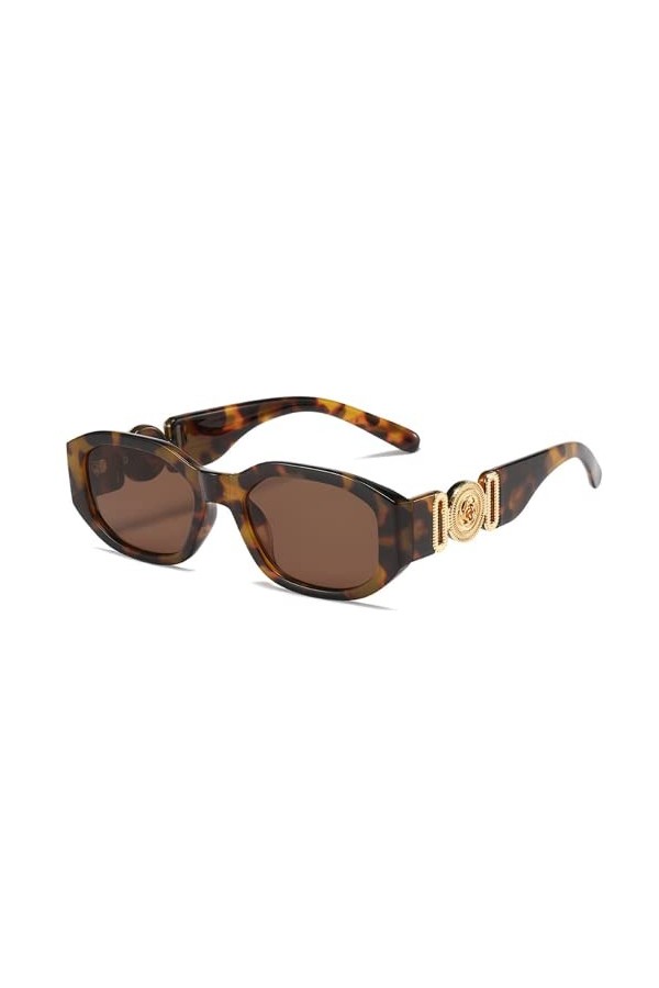 Lunettes de soleil tendance pour homme et femme - Vintage rectangulaires irrégulières - Unisexe - Rétro Aesthetic - Protectio