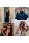 Lunettes de soleil tendance pour homme et femme - Vintage rectangulaires irrégulières - Unisexe - Rétro Aesthetic - Protectio