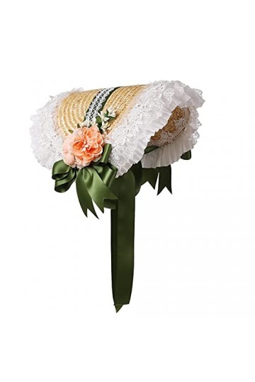 COSDREAMER Chapeau de Soleil Victorien pour Filles et Femmes avec nœuds et Fleurs A 