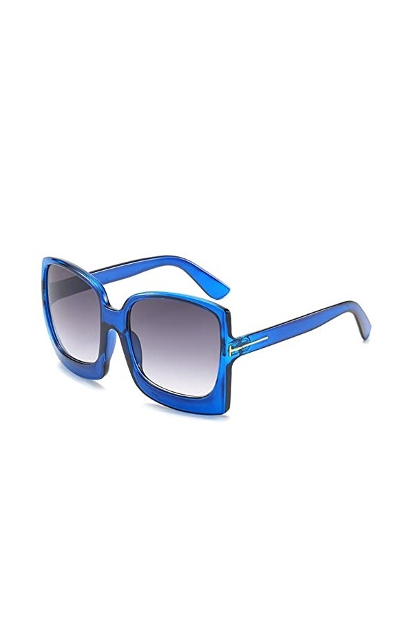 HSCDQ Lunettes De Soleil Dégradé UV400 Mode Soleil Surdimensionné Femme Sunglasses Marque Design Plastique Grosses Lunettes D