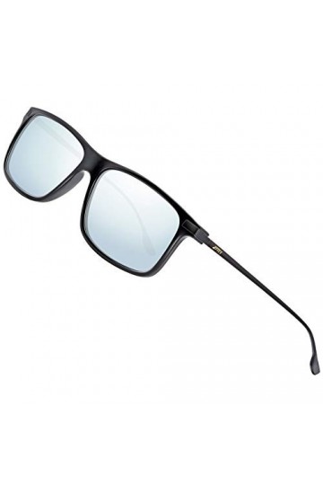 ATTCL Lunettes de Soleil polarisées Homme Femme avec de Plein air dété Conduite pêche Alpinisme Lunettes Black+silver QL2066