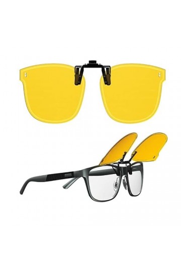 Goiteia Clip polarisé sur les lunettes de conduite de nuit anti-éblouissantes, minimise efficacement léblouissement des phar