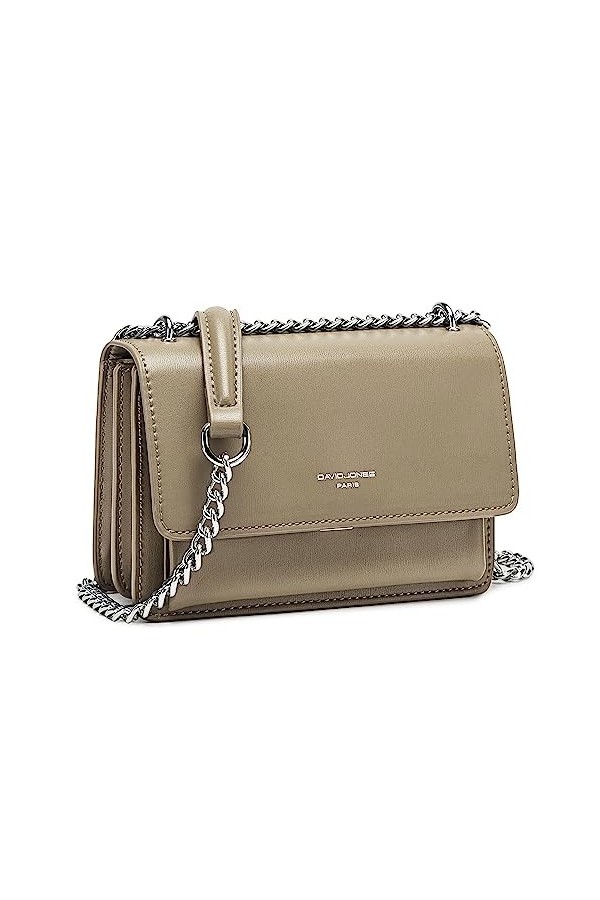 David Jones - Petit Sac Bandoulière Femme - Mini Pochette Téléphone Portable Cuir PU Rigide - Chaînes Porté Epaule - Besace R