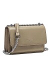 David Jones - Petit Sac Bandoulière Femme - Mini Pochette Téléphone Portable Cuir PU Rigide - Chaînes Porté Epaule - Besace R