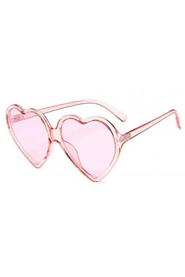 Lunettes de soleil femme vintage coeur - rigolotes - lolita - transparentes - fille - polarisées - uv400 - monture rose - ver