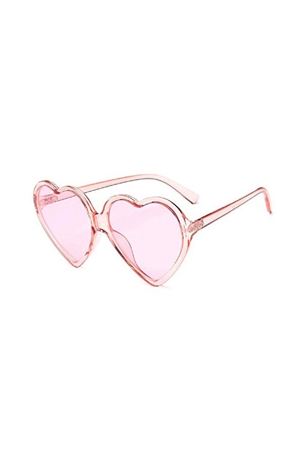Lunettes de soleil femme vintage coeur - rigolotes - lolita - transparentes - fille - polarisées - uv400 - monture rose - ver