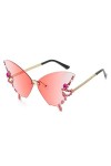 Lunettes De Soleil Papillon En Diamant, Lunettes De Soleil Papillon En Diamant Dégradé Sans Monture, Lunettes De Soleil En Fo