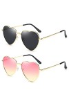 Dollger Lunettes de soleil Cœur Lunettes en forme de cœur Lunettes de Mode avec forme cœur cœur Shaped Sunglasses UV400 Lunet