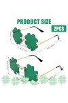 XIHIRCD 2 Paires Lunettes Saint Patrick, Lunettes de Soleil Trèfle Lunettes Trèfle à Quatre Feuilles Saint Patrick Accessoire