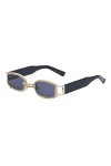 LANGYI Mew Lunettes de soleil rectangulaires en strass avec petite monture et petites branches pour homme et femme