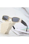 LANGYI Mew Lunettes de soleil rectangulaires en strass avec petite monture et petites branches pour homme et femme