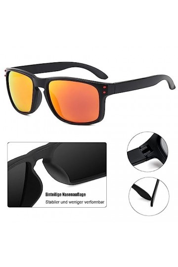 Sunwuun Lunettes de soleil polarisées pour homme et femme - Lunettes de soleil classiques rétro polarisées - Verres tendance 