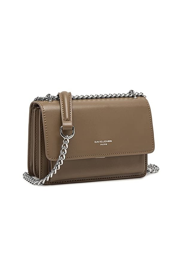 David Jones - Petit Sac Bandoulière Femme - Mini Pochette Téléphone Portable Cuir PU Rigide - Chaînes Porté Epaule - Besace R