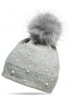 Caspar MU143 Bonnet dhiver en tricot fin avec pompon pour femme, Couleur:noir, Taille:Taille unique