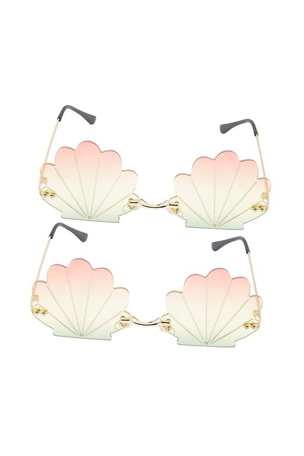 Adorainbow 2 Pièces Lunettes Sans Monture Cadeaux Pour Dames Lunettes De Soleil De Plage Cadeaux De Bal Lunettes Claires Pour