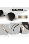 CGID E01 Petites lunettes de soleil polarisées inspirées du style retro vintage Lennon en cercle métallique rond,Cercle Noir 
