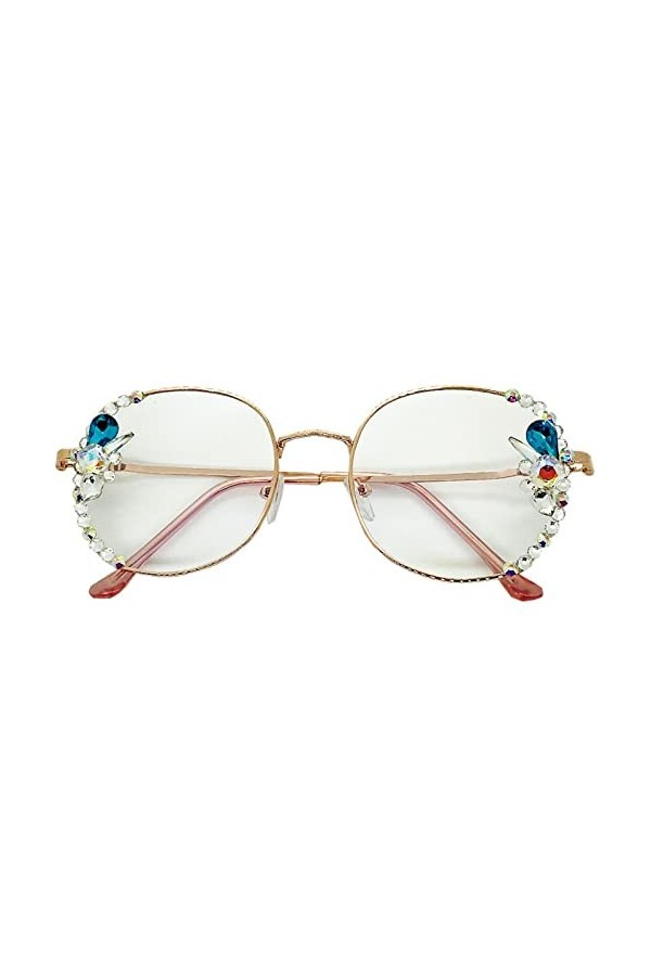 SARGE Mode Anti-lumière Bleue Femmes Lunettes de Soleil Anti-rayonnement Lunettes dordinateur avec Diamant Visage Fille Lune