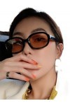 YANGQI Lunettes de soleil ovales concaves vintage pour femme Design tendance Lunettes de soleil rétro Hip Hop Vintage Rond De