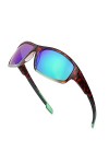 TJUTR Lunettes de soleil polarisées de sport pour hommes Lentille miroir Protection UVA UVB pour la conduite de pêche à la T