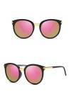 Lunettes de Soleil Oeil de Chat Sexy Femme Miroir Lunettes de Soleil Femme Lunettes de Soleil Rondes pour Dames Lunettes UV40