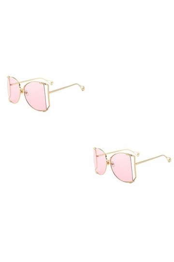 Lurrose 2 Pièces Lunettes De Soleil Surdimensionnées Lunettes De Soleil De Quai Pour Femmes Lunettes De Soleil Mode Pour Femm