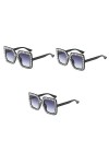 GALPADA 3 Pièces Lunettes De Soleil Carrées Lunettes De Mode Pour Femmes Lunettes De Soleil De Quai Pour Femmes Lunettes De S
