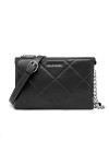David Jones - Petite Pochette Bandoulière Femme - Sacoche Chaînes Simili Cuir Matelassé - Sac à Main Soirée Besace Porté Epau