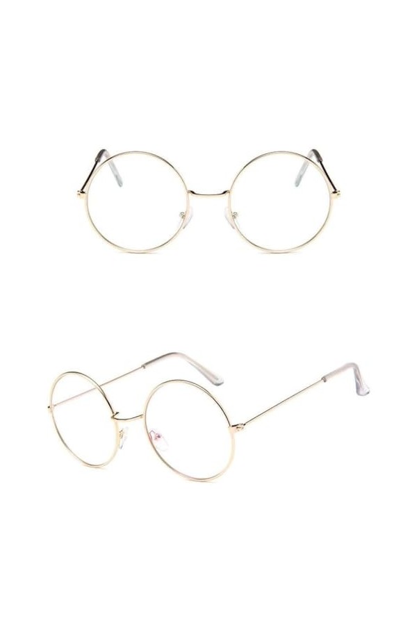 Lunettes de Soleil Rondes Roses rétro Femme Lunettes de Soleil pour Femme Alliage Miroir Femme Noir, 4, Taille Unique