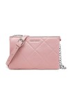 David Jones - Petite Pochette Bandoulière Femme - Sacoche Chaînes Simili Cuir Matelassé - Sac à Main Soirée Besace Porté Epau