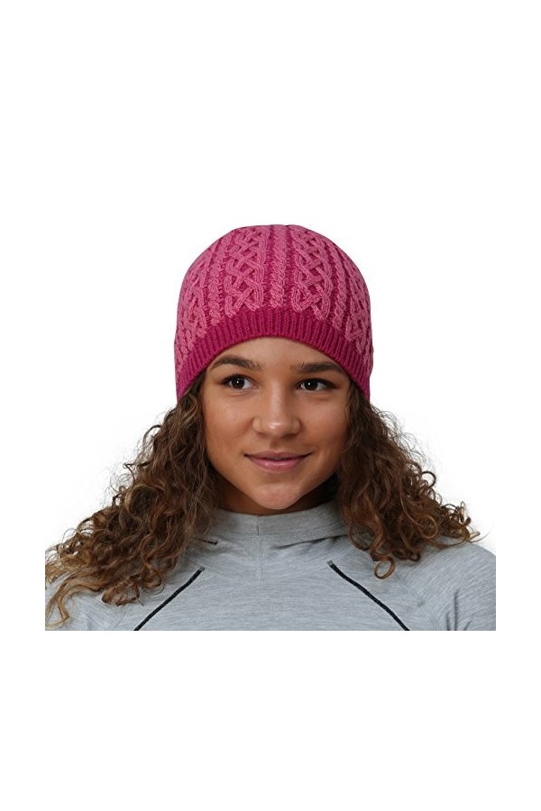 TrailHeads Bonnet dhiver pour femme avec torsade Câble en tricot , noir/blanc