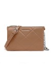 David Jones - Petite Pochette Bandoulière Femme - Sacoche Chaînes Simili Cuir Matelassé - Sac à Main Soirée Besace Porté Epau