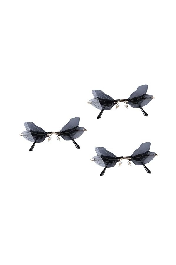 ERINGOGO 3 Pièces Des Lunettes De Soleil Lunettes De Soleil Aile Lunettes De Nouveauté Lunettes Libellule Lunettes De Fées Lu