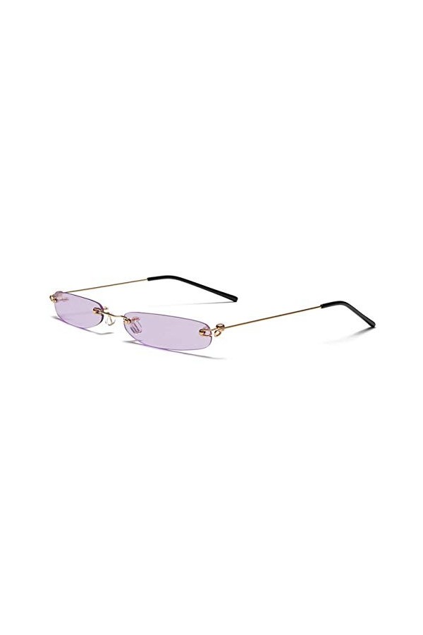 YUANCHENG Rectangulaire sans Monture Femmes Lunettes de Soleil Clair océan lentille Lunettes en Plein air Hommes Lunettes de 