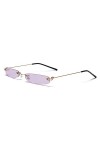 YUANCHENG Rectangulaire sans Monture Femmes Lunettes de Soleil Clair océan lentille Lunettes en Plein air Hommes Lunettes de 