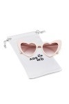 ADEWU Lunettes de soleil en forme de cœur pour mariage style rétro unisexe protection UV lunettes de fête mode féminine