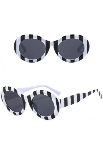 Lunettes de soleil surdimensionnées ovales multicolores zébré pour homme et femme