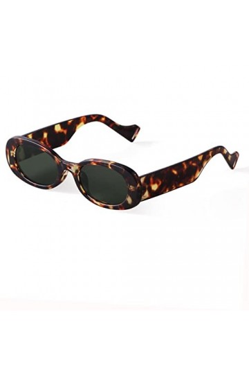 ADEWU Y2K Lunettes de soleil ovales rétro années 90 pour homme et femme, Léopard G15