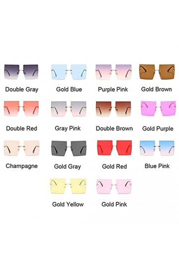 HSCDQ Lunettes de Soleil Square surdimensionnées Femmes Vintage Luxe Sun Lunettes Sun Sun pour Femme Grand Cadre Dégimal Miro