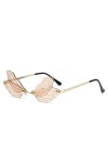 YOJUED Lunettes de soleil papillon avec ailes de libellule - Lunettes irrégulières pour femme et fille, Vert miroir