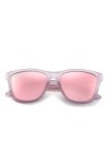 No Name Ltd Lunettes de soleil rétro carrées roses polarisées miroir réfléchissant pour femme et homme, Rose pâle, flamant ro