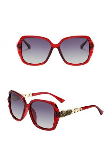 No Name Ltd Lunettes de soleil carrées surdimensionnées pour femme Motif papillon Champagne Or rose et strass, Rouge, 6cm Wid