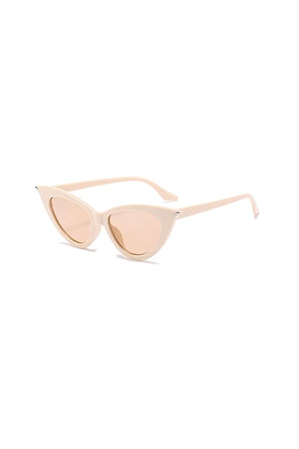 WQZYY&ASDCD des Lunettes De Soleil Femme Homme Lunettes De Soleil Yeux De Chat Vert Transparent Femme Petit Cadre Frontière D