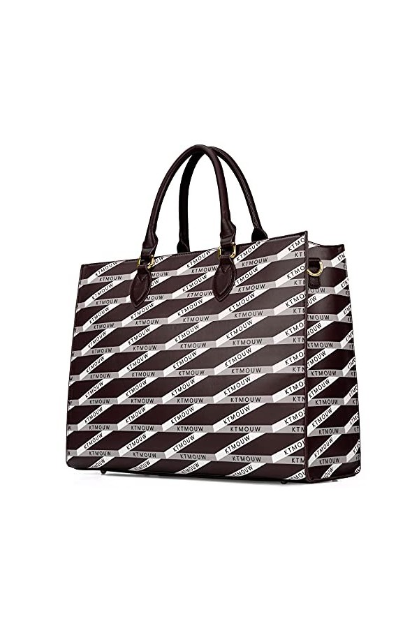 KTMOUW Sac Cabas Femmes Sac à Main Grand Cuir Sac de Cours Lycee Sac Etudiante Imperméable Sac Ordinateur Femme 15.6 Pouces, 