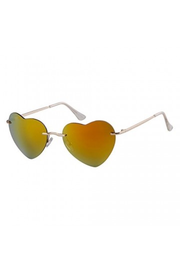 ADEWU Femmes fille en forme de coeur Sunglass lunettes de plage sans monture